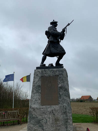 The memorial to the Black Watch at Black Watch Corner, near Ypres, Belgium.